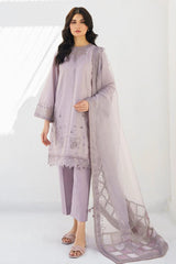 SUMMER- 3PC LAWN HEAVY EMBROIDERED SHIRT WITH ORGANZA EMBROIDERED READY TO WEAR DUPATTA-3643