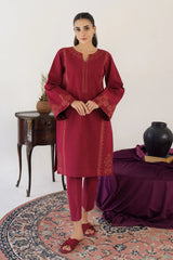 WINTER- 3PC KHADAR EMBROIDERED SHIRT WITH ORGANZA EMBROIDRED DUPATTA AND TROUSER-3195