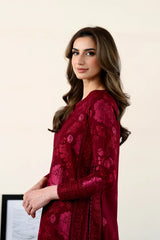 WINTER-3PC DHANAK EMBROIDERED SHIRT WITH DHANAK EMBROIDERED SHAWL AND TROUSER-5087