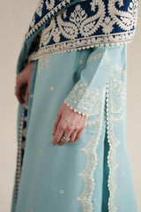 WINTER-3PC DHANAK EMBROIDERED SHIRT WITH CHIFFON EMB DUPATTA AND TROUSER-5088