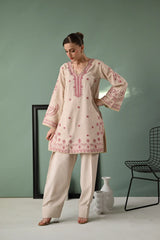 WINTER-3PC DHANAK EMBROIDERED SHIRT WITH DHANAK EMBROIDERED SHAWL AND TROUSER-4352