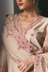 WINTER-3PC DHANAK EMBROIDERED SHIRT WITH DHANAK EMBROIDERED SHAWL AND TROUSER-4352