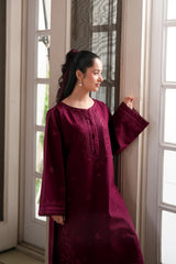 WINTER-2PIECE DHANAK EMBROIDERED SHIRT WITH DHANAK EMB TROUSER-15131
