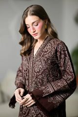 WINTER-3PC KARANDI EMBROIDERED SHIRT WITH KARANDI EMBROIDERED SHAWL AND TROUSER-5294