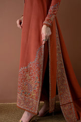 WINTER-3PC DHANAK EMBROIDERED SHIRT WITH DHANAK EMBROIDERED SHAWL AND TROUSER-4313