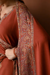 WINTER-3PC DHANAK EMBROIDERED SHIRT WITH DHANAK EMBROIDERED SHAWL AND TROUSER-4313