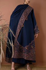 WINTER-3PC DHANAK EMBROIDERED SHIRT WITH DHANAK EMBROIDERED SHAWL AND TROUSER-4358