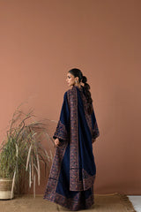 WINTER-3PC DHANAK EMBROIDERED SHIRT WITH DHANAK EMBROIDERED SHAWL AND TROUSER-4358