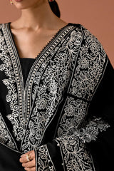 WINTER-3PC DHANAK EMBROIDERED SHIRT WITH DHANAK EMBROIDERED SHAWL & TROUSER-4177