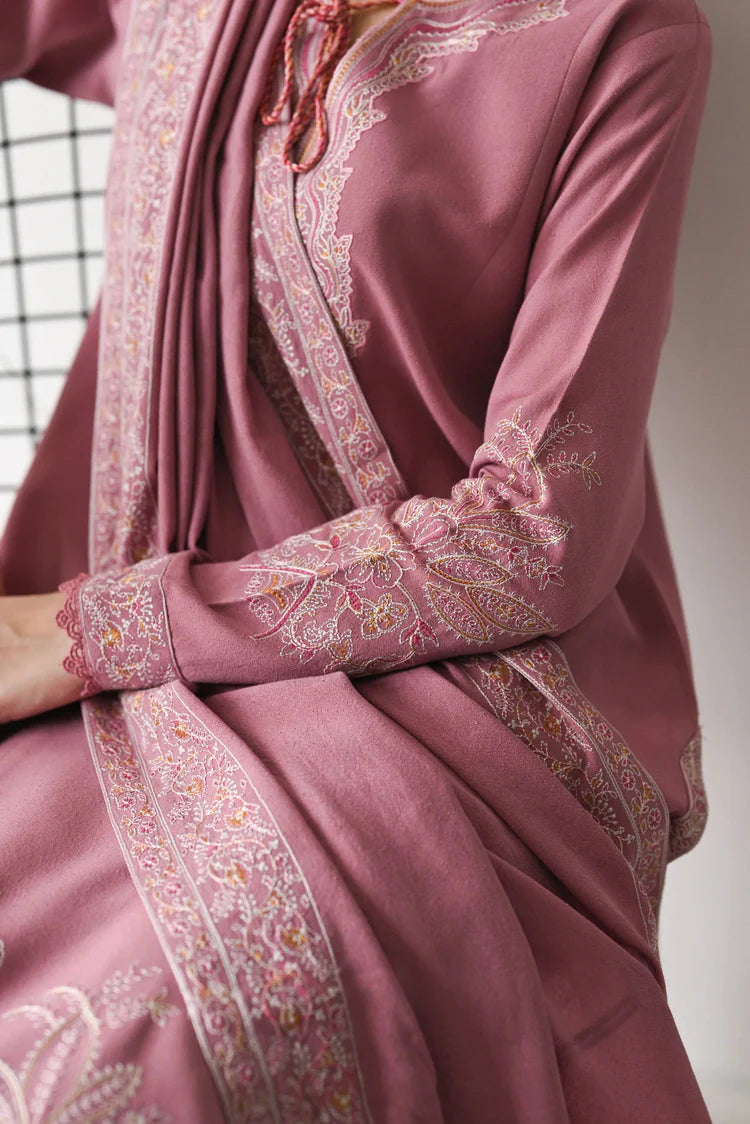 WINTER-3PC DHANAK EMBROIDERED SHIRT WITH DHANAK EMBROIDERED SHAWL AND TROUSER-4189