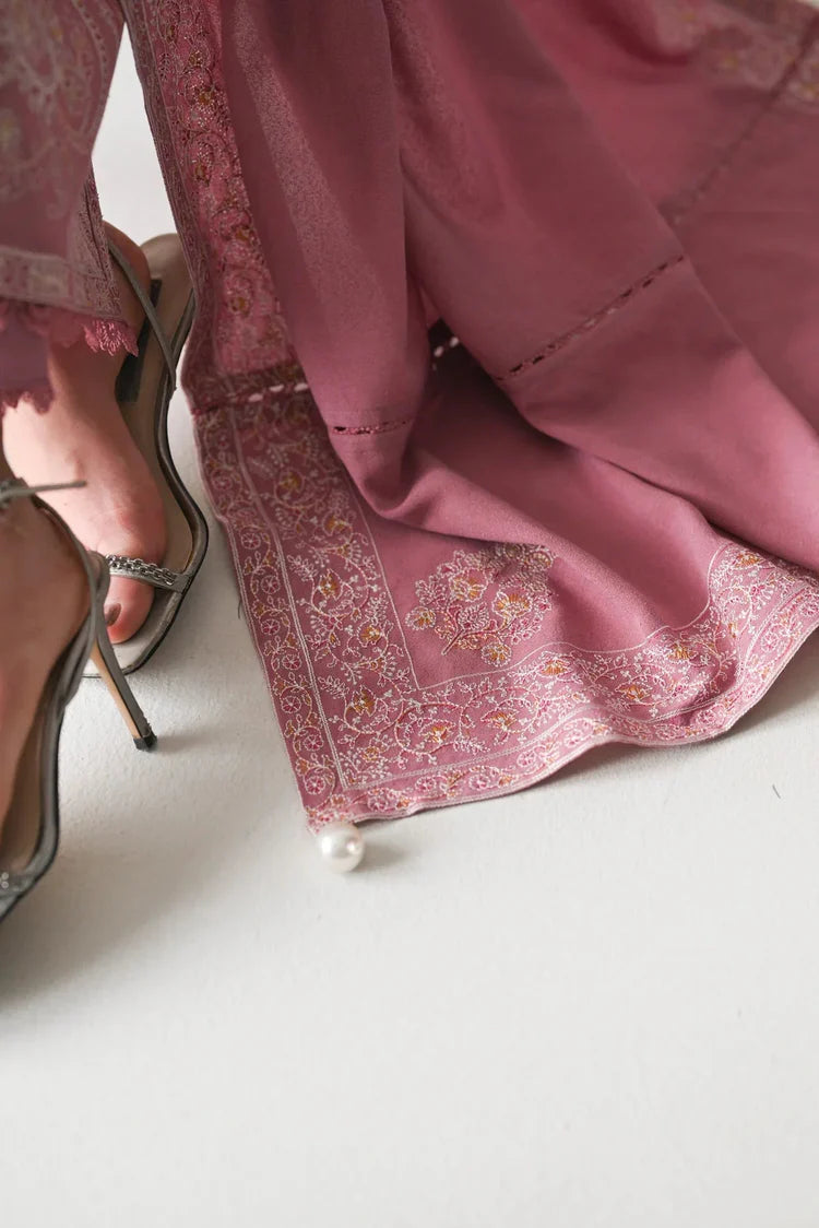 WINTER-3PC DHANAK EMBROIDERED SHIRT WITH DHANAK EMBROIDERED SHAWL AND TROUSER-4189