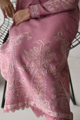 WINTER-3PC DHANAK EMBROIDERED SHIRT WITH DHANAK EMBROIDERED SHAWL AND TROUSER-4189