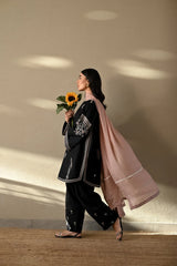 WINTER-3PC DHANAK EMBROIDERED SHIRT WITH MONARK EMBROIDERED DUPATTA AND TROUSER-4406