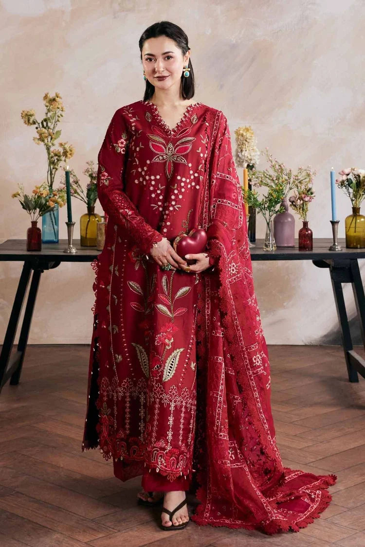 WINTER-3PC DHANAK EMBROIDERED SHIRT WITH DHANAK EMB SHAWL AND TROUSER-5168