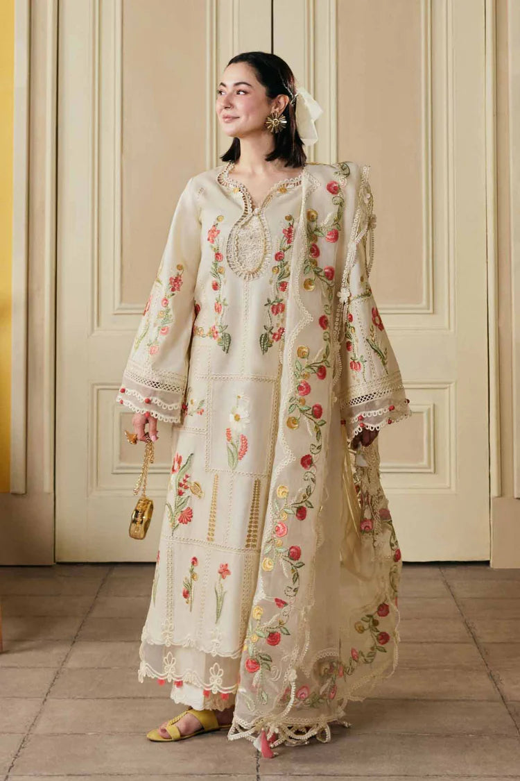WINTER-3PC DHANAK HEAVY EMBROIDERED SHIRT WITH KHADDI NET EMB DUPATTA AND TROUSER-4903