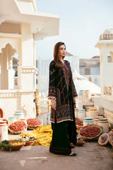 WINTER-3PC DHANAK EMBROIDERED SHIRT WITH CHIFFON EMBROIDERED DUPATTA & TROUSER-4151
