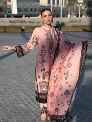 WINTER-3PC KARANDI PRINTED EMBROIDERED SHIRT WITH KARANDI PRINTED EMB SHAWL & PRINTED TROUSER-