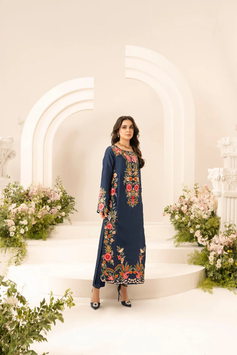 SUMMER-3PC LAWN EMBROIDERED SHIRT WITH CHIFFON TYE & DYE DUPATTA & TROUSER-3780
