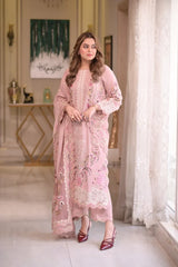 WINTER_3PC DHANAK EMBROIDERED SHIRT WITH DHANAK EMBROIDERED SHAWL & EMB TROUSER-5130