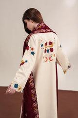 WINTER-3PC DHANAK EMBROIDERED SHIRT WITH DHANAK EMBROIDERED SHAWL AND TROUSER-5325