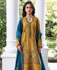 WINTER-3PC DHANAK EMBROIDERED SHIRT WITH DHANAK EMBROIDERED SHAWL AND TROUSER-5238