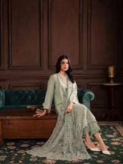 WINTER-3PC DHANAK EMBROIDERED SHIRT WITH COUTRAI PRINTED SHAWL AND TROUSER-5191