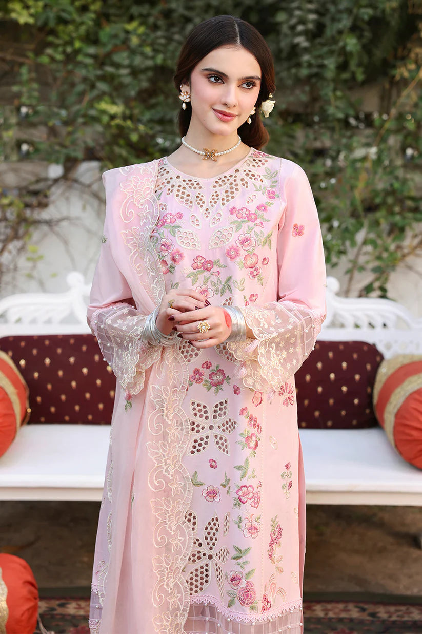 SUMMER-3PC LAWN EMBROIDERED SHIRT WITH MONARK EMBROIDERED DUAPATTA AND TROUSER-3716