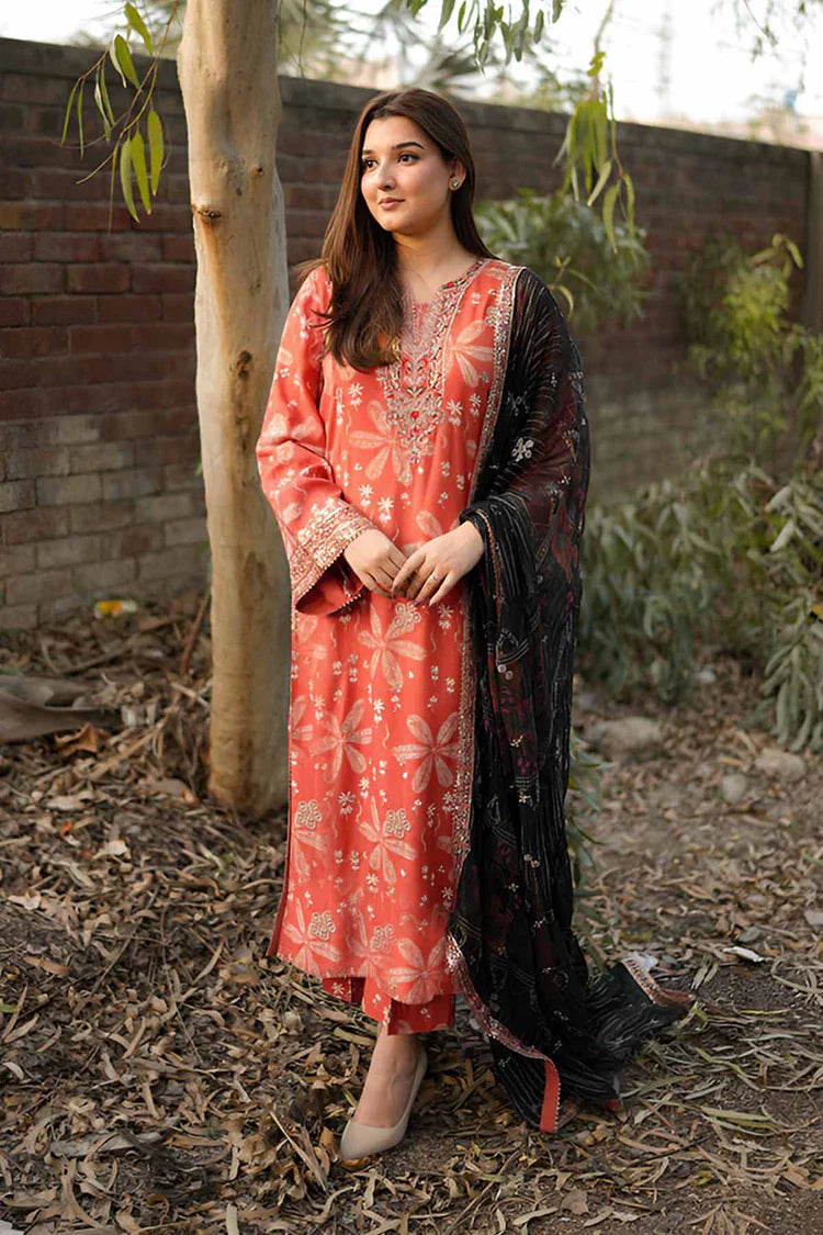 SUMMER-3PC LAWN PRINTED SHIRT WITH SILK PRINTED DUPATTA AND TROUSER-048