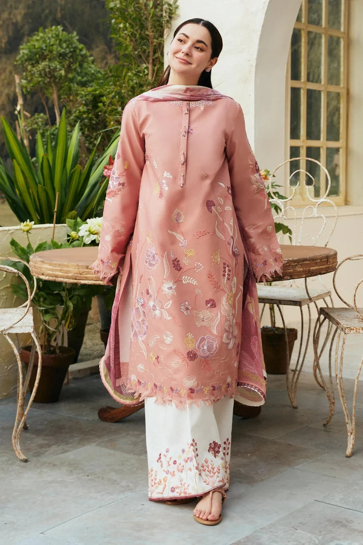 WINTER- 3PC DHANAK EMBROIDERED SHIRT WITH WOOL PRINTED SHAWL & EMB TROUSER-5066