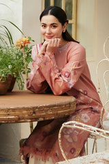 WINTER- 3PC DHANAK EMBROIDERED SHIRT WITH WOOL PRINTED SHAWL & EMB TROUSER-5066