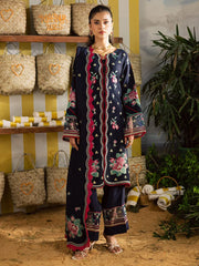 WINTER-3PC DHANAK EMBROIDERED SHIRT WITH DHANAK EMBROIDERED SHAWL AND EMB TROUSER-5231