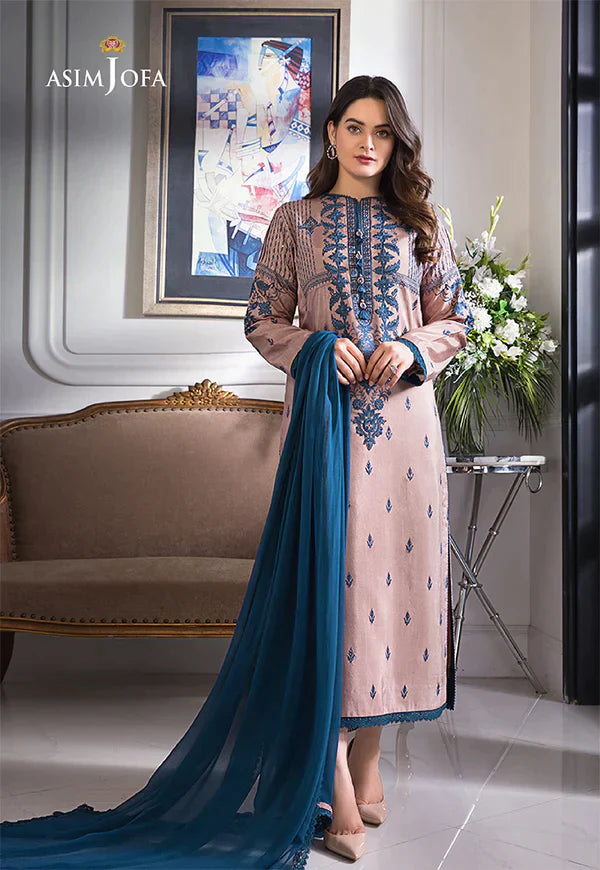 WINTER-3PC LAWN EMBROIDERED WITH BAMBER CHIFFON DUPATTA-3510