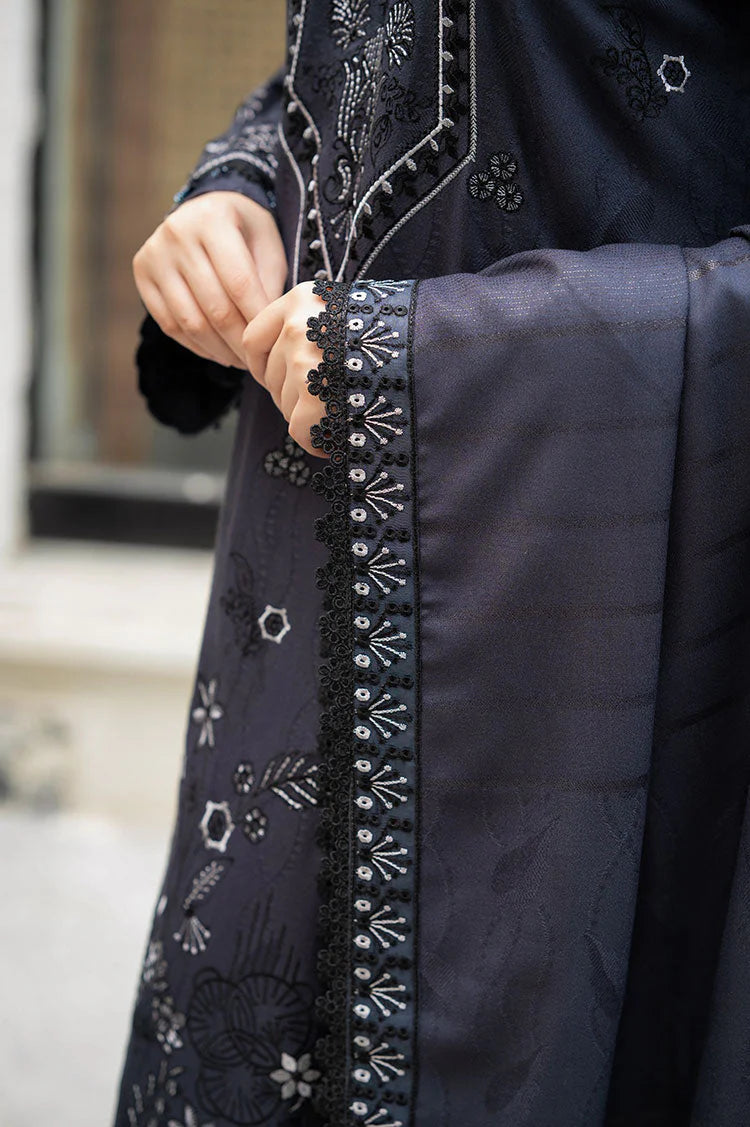 WINTER-3PC DHANAK EMBROIDERED SHIRT WITH DHANAK EMBROIDERED SHAWL & TROUSER-ADR-4224