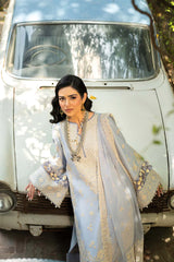 SUMMER-3PC LAWN EMBROIDERED SHIRT WITH ORGANZA EMBROIDERED DUPATTA AND TROUSER -4710
