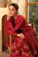 SUMMER-3PC LAWN EMBROIDERED SHIRT WITH KHADDI NET EMBROIDERED DUPATTA AND TROUSER-4709