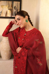 SUMMER-3PC LAWN EMBROIDERED SHIRT WITH KHADDI NET EMBROIDERED DUPATTA AND TROUSER-4709