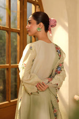SUMMER-3PC LAWN EMBROIDERED SHIRT WITH KHAADI NET EMBROIDERED DUPATTA AND TROUSER-4634