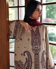 WINTER-3PC DHANAK EMBROIDERED SHIRT WITH DHANAK EMBROIDERED SHAWL AND EMB TROUSER-5169