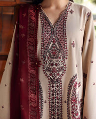 WINTER-3PC DHANAK EMBROIDERED SHIRT WITH DHANAK EMBROIDERED SHAWL AND EMB TROUSER-5169