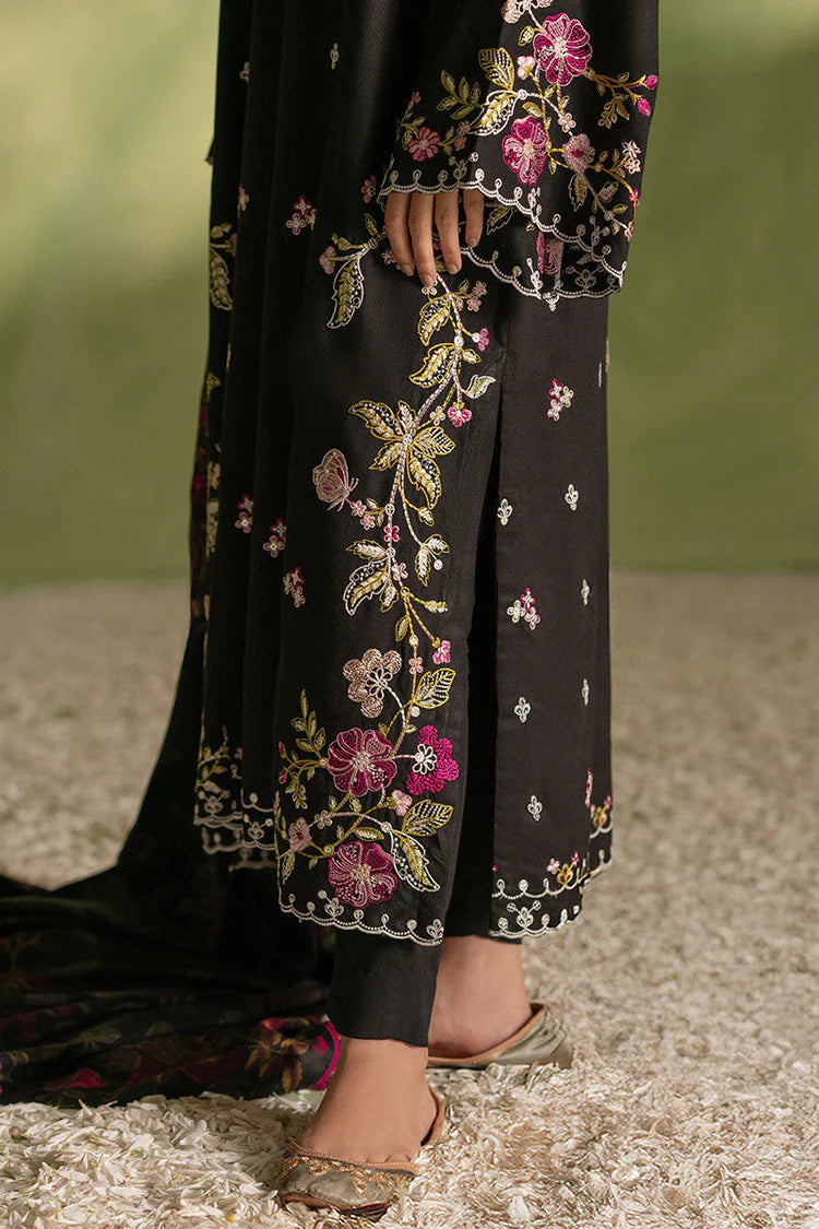 WINTER-3PC DHANAK EMBROIDERED SHIRT WITH COURTRAI PRINTED SHAWL AND TROUSER-4276