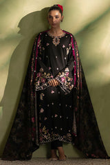 WINTER-3PC DHANAK EMBROIDERED SHIRT WITH COURTRAI PRINTED SHAWL AND TROUSER-4276