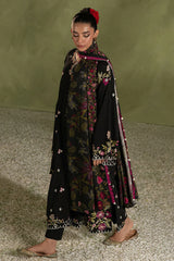 WINTER-3PC DHANAK EMBROIDERED SHIRT WITH COURTRAI PRINTED SHAWL AND TROUSER-4276