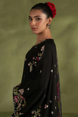 WINTER-3PC DHANAK EMBROIDERED SHIRT WITH COURTRAI PRINTED SHAWL AND TROUSER-4276