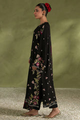 WINTER-3PC DHANAK EMBROIDERED SHIRT WITH COURTRAI PRINTED SHAWL AND TROUSER-4276