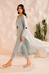 SUMMER-3PC LAWN EMBROIDERED SHIRT WITH BAMBER CHIFFON DUPATTA AND TROUSER-4654