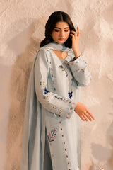 SUMMER-3PC LAWN EMBROIDERED SHIRT WITH BAMBER CHIFFON DUPATTA AND TROUSER-4654