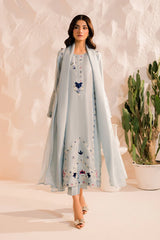 SUMMER-3PC LAWN EMBROIDERED SHIRT WITH BAMBER CHIFFON DUPATTA AND TROUSER-4654