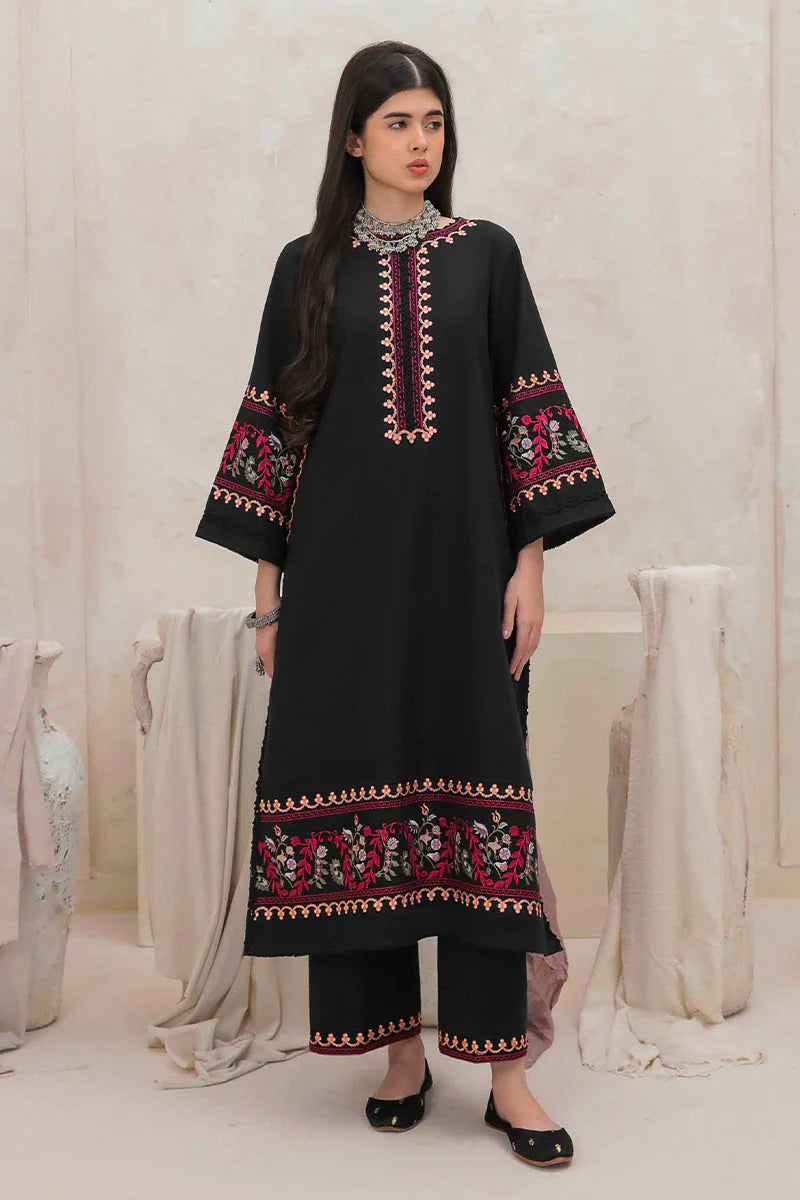 WINTER-2PC DHANAK EMBROIDERED SHIRT & EMBROIDERED TROUSER-112