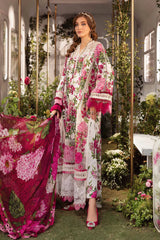 SUMMER-3PC LAWN PRINTED EMB SHIRT WITH CHIFFON PRINT DUPATTA AND PRINT TROUSER-2529