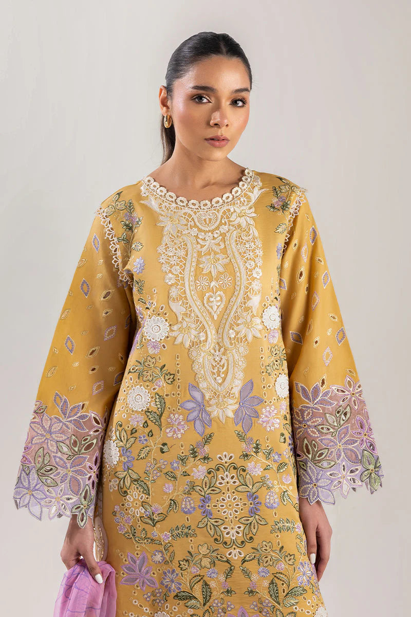 WINTER-3PC DHANAK CHIKAN EMBROIDERED SHIRT WITH COURTRAI PRINTED SHAWL & EMB TROUSER-4088